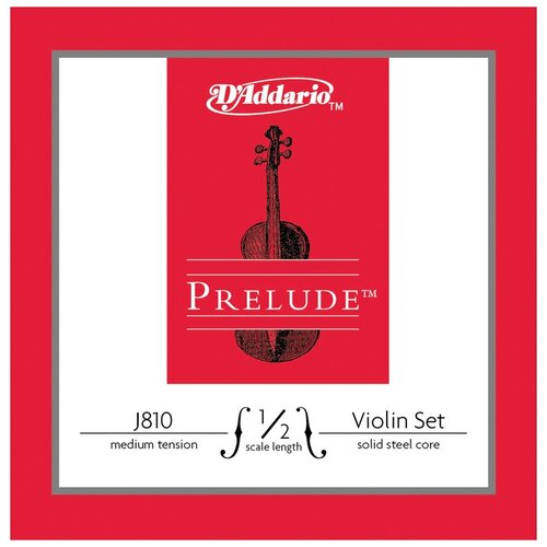 Струны для скрипки DAddario J810 1/2M prelude 4pcs set violin strings solid steel core replacement wire size 3 4