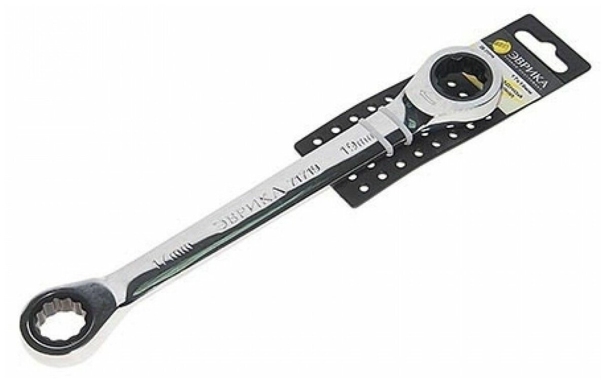 Ключ автомобильный эврика накидной трещеточный двусторонний 14 х 15 мм 1 шт