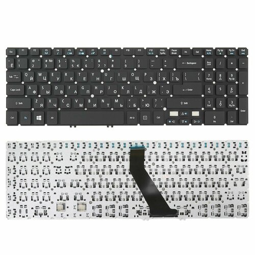 Клавиатура для ноутбука Acer Aspire V5-552 черная без рамки клавиатура для ноутбука acer aspire v5 531 v5 551 v5 552 v5 571 v5 572 v7 581 v7 582 m3 581