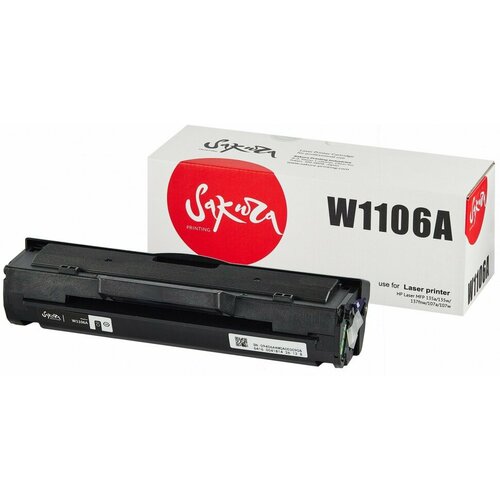 Картридж SAKURA 106A / W1106A, черный, для лазерного принтера, совместимый