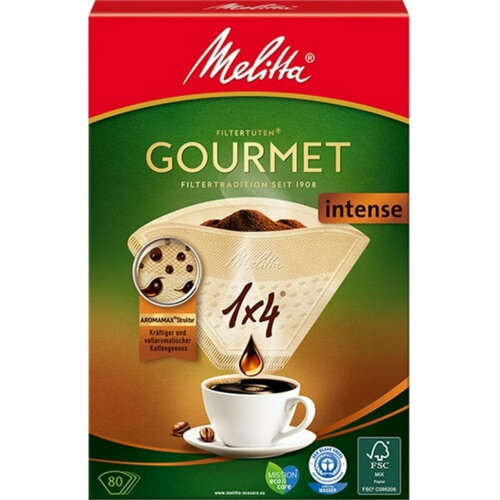 Фильтр бумажные Melitta д/заварив. кофе 1х4/80 Гурмэ Интенс,( 80 шт в упак)