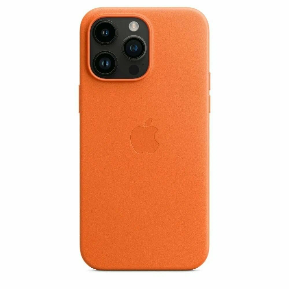 Кожаный чехол Leather Case для iPhone 12/12 Pro , оранжевый