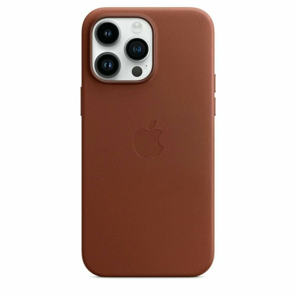 Кожаный чехол Leather Case для iPhone 14 Pro Max , коричневый