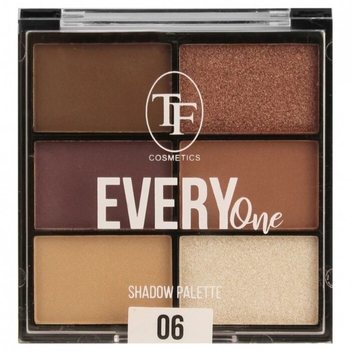 Тени для век TF Cosmetics "Every One", 6 цветов, тон 06, Коричневый