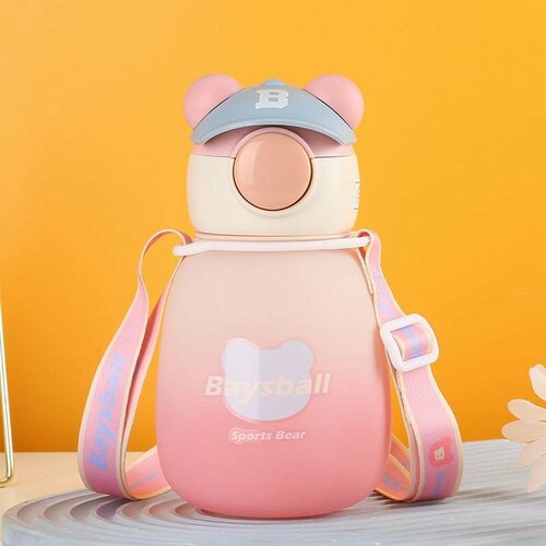 фото Детская бутылочка для воды с кошечкой/ бутылка для воды розовый цвет нет