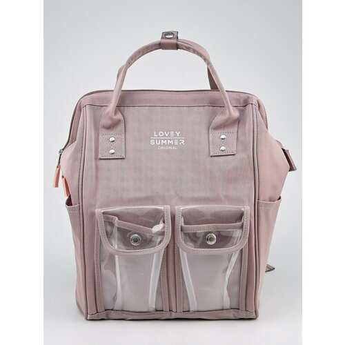 Рюкзак сумка LOVEY SUMMER, женский, ручная кладь, городской, 33x23x15 см, сиреневый