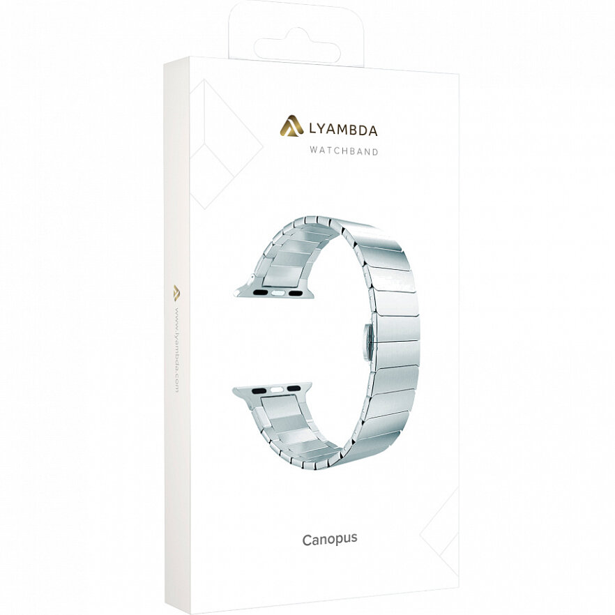 Ремешок Lyambda Canopus для Apple Watch Series 3/4/5 серебристый (DS-APG-05-40-SL) Noname - фото №7