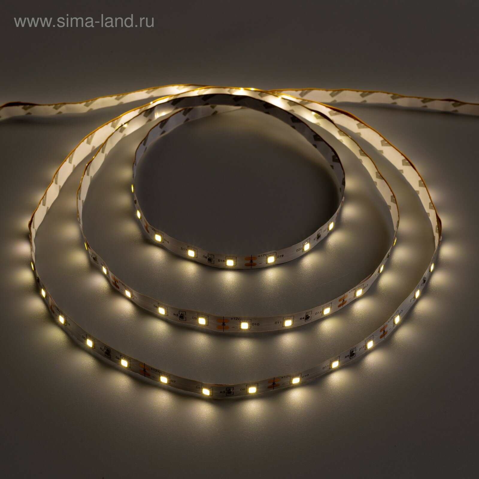 Светодиодная лента STD 5 м, IP20, SMD3528, 60 LED/м, 4.8 Вт/м, 12 В, 4200К