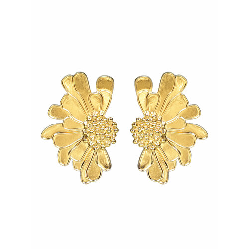 фото Серьги двусторонние wonka, золотой, красный