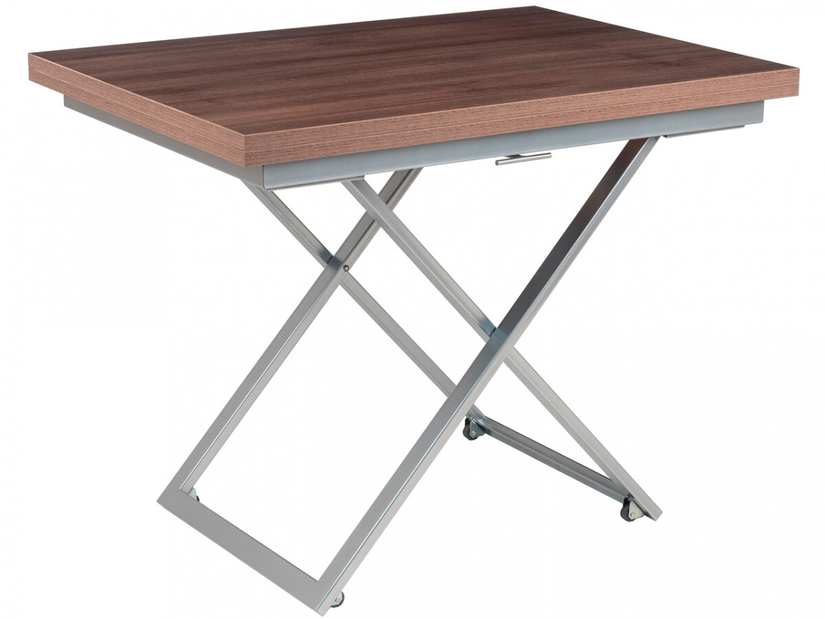 фото Стол-трансформер Levmar Compact D69/S59 Дуб Шамони Темный/Серебро Дуб Шамони Темный/Серебро
