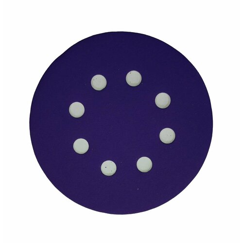Шлифовальный круг VX-Ceramic 125 мм, под липучку . Керамическое зерно на плёнке, зернистость P180, 8 отверстий. Набор из 20 штук.