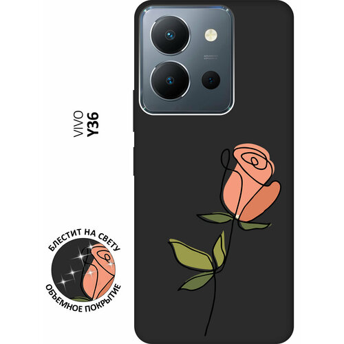 Матовый Soft Touch силиконовый чехол на Vivo Y36, Виво У36 с 3D принтом Rose черный матовый soft touch силиконовый чехол на vivo y36 виво у36 с 3d принтом yuri gagarin stickers черный