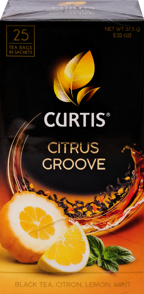 Чай черный Curtis, Groove, c лимоном цитроном и мятой, 25 пакетиков - фотография № 6
