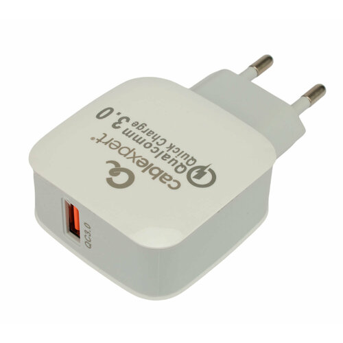 Зарядное устройство Cablexpert 3А быстрая зарядка порт USB белый