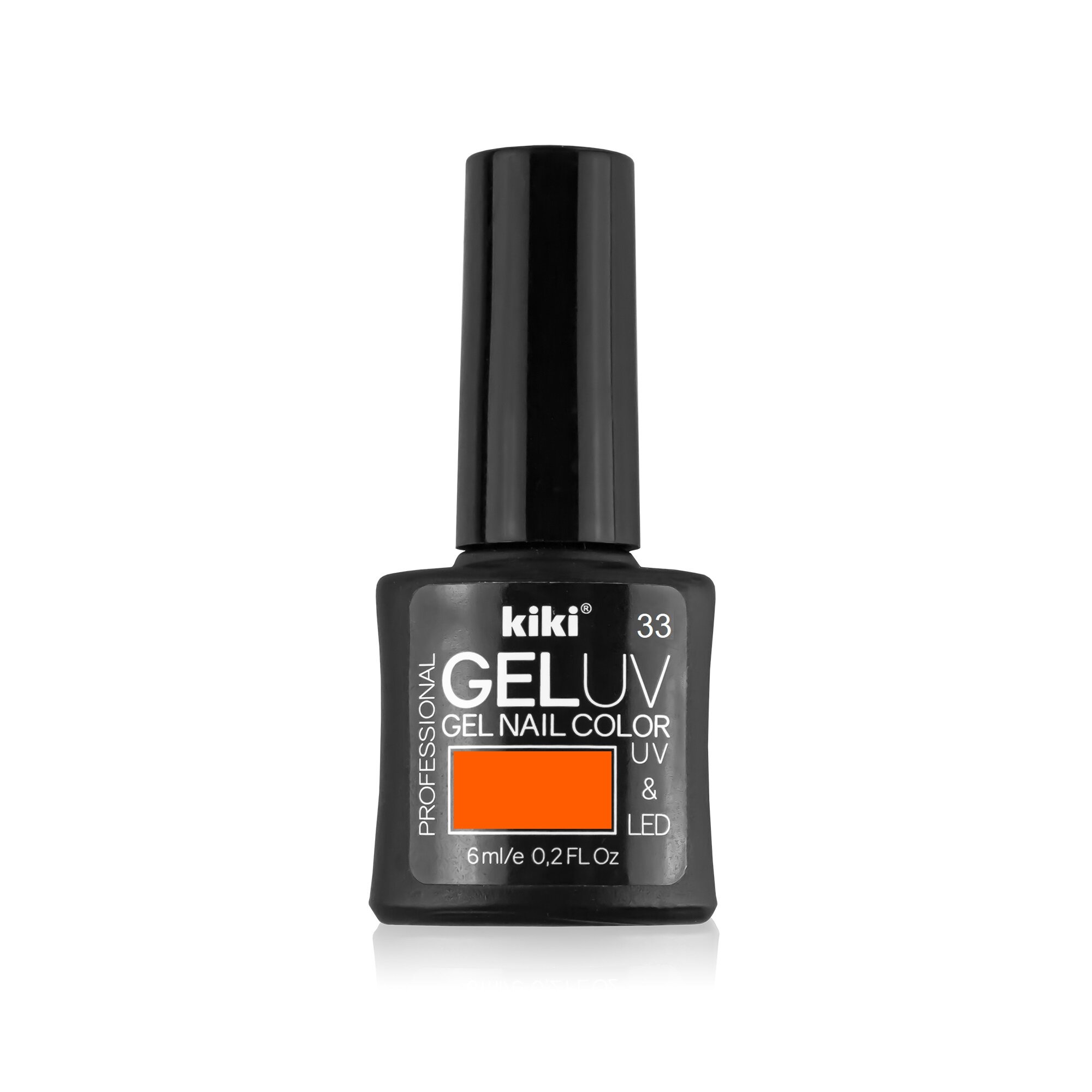 Гель-лак для ногтей KIKI оттенок 33 GEL UV&LED, ярко-оранжевый, 6 мл