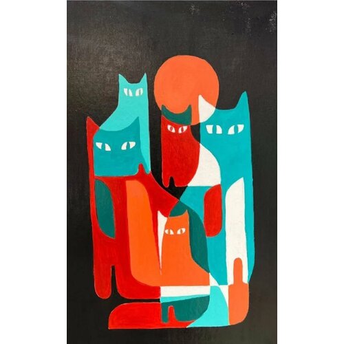 DARIA GEILER Картина для интерьера Дарьи Гейлер Коты на закате 60х90 см 16990₽