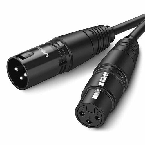 Кабель XLR (F) - XLR (M) Ugreen, черный 3 метра