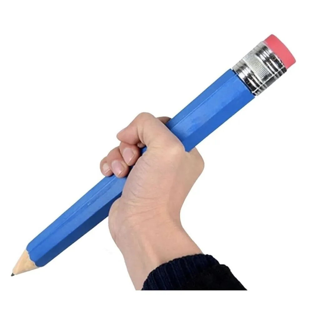 Чернографитный гигантский карандаш "Карамба" с ластиком (синий)
