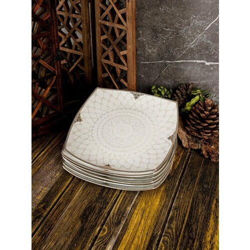 Набор плоских тарелок 25 см 6 шт фарфор 979B Manisa