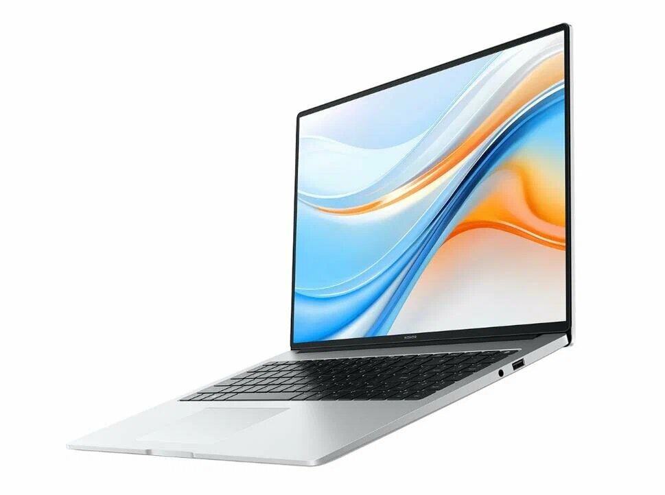 16" Ноутбук Honor MagicBook X16 Plus 2024 BRI-7211, 2560x1600 IPS 120Гц, AMD Ryzen 7 8845HS (3.8 ГГц), RAM 32 ГБ LPDDR5х, SSD 512 ГБ, AMD Radeon 780M, Windows 11 Pro + MS Office Pro, Серебристый, Русская раскладка — фото 1