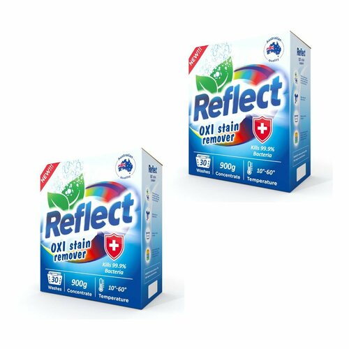 Кислородный экологичный пятновыводитель для белых и цветных тканей REFLECT OXI stain remover без хлора 900 г 2 шт 1446₽