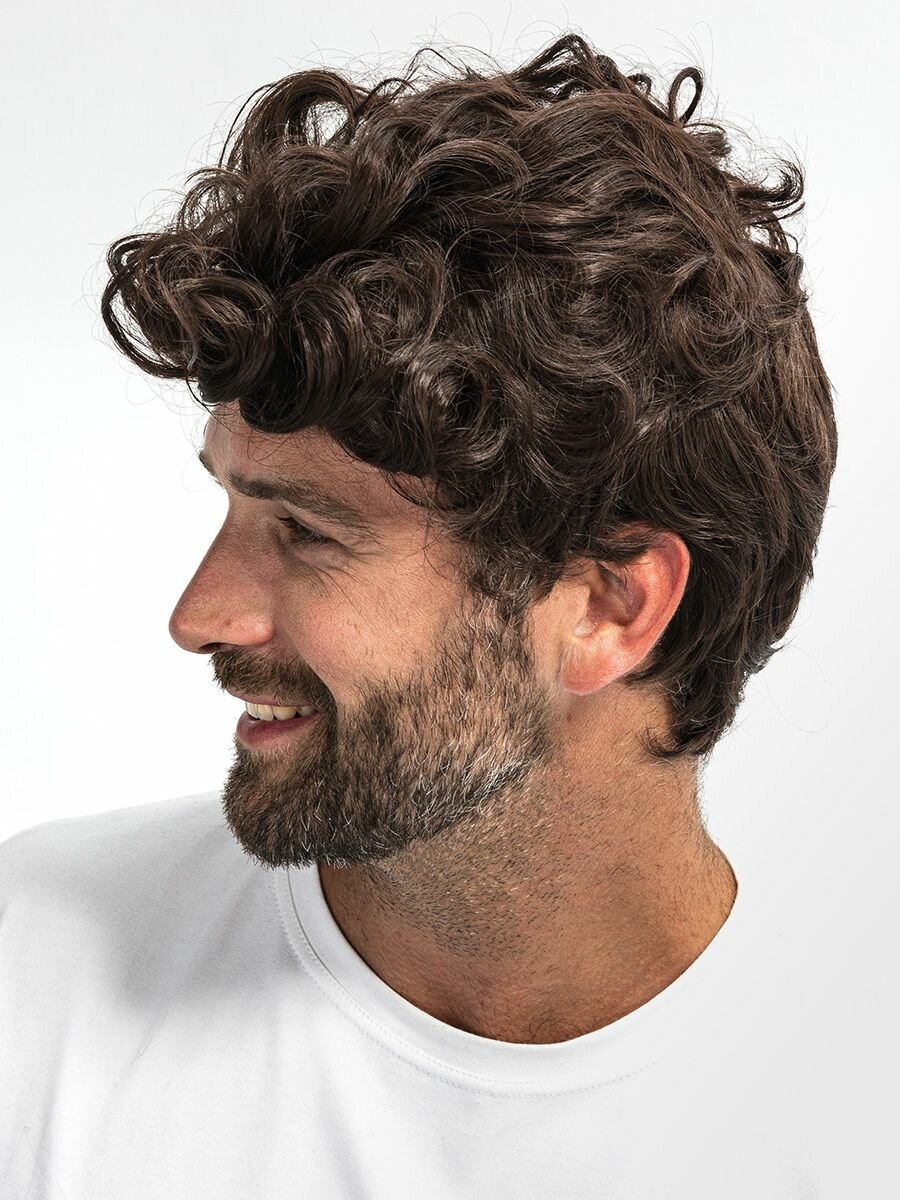 Парик мужской коричневый кудрявый — фото 1