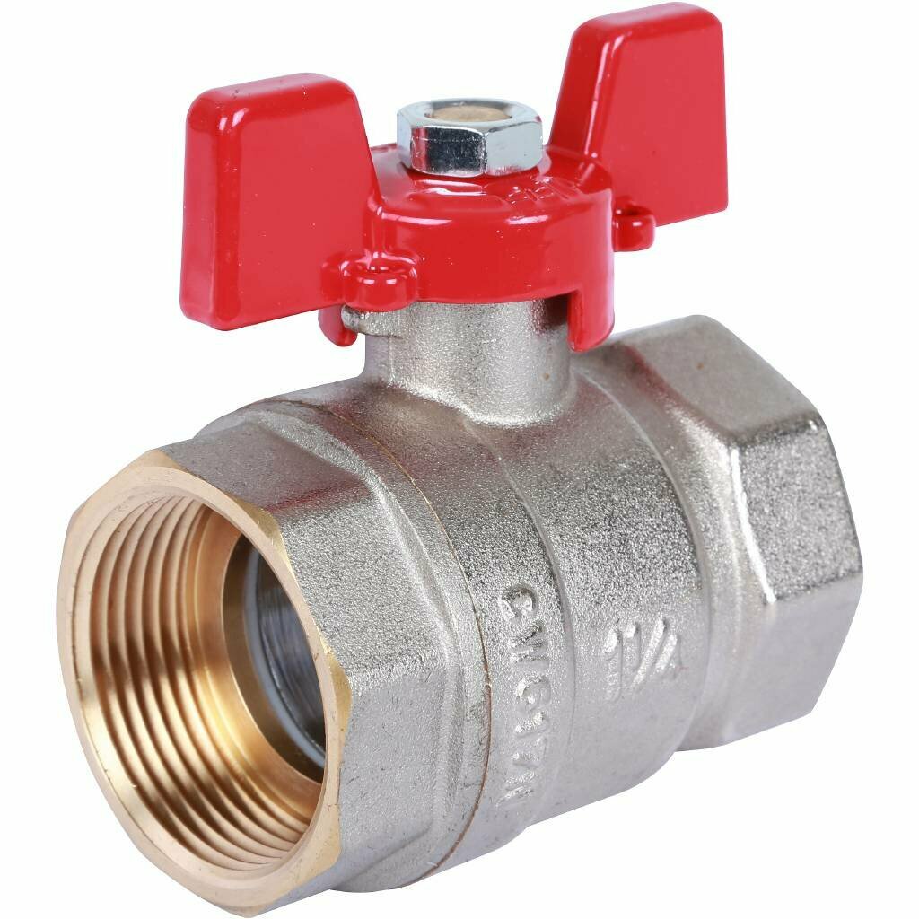 Кран шаровый ROMMER 1"1/4 ВВ - полный проход, бабочка