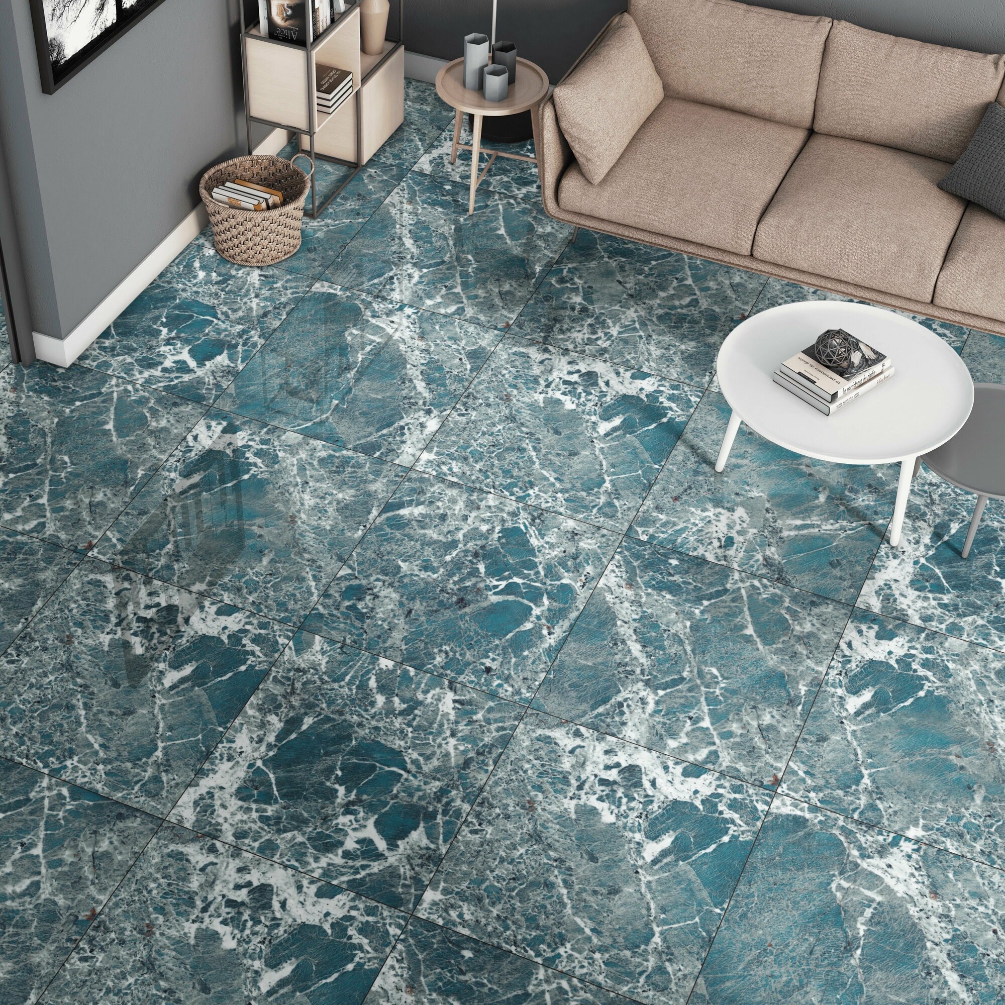 Изображение Керамогранит Lavit AMAZONITE AQUA зеленый 60х60 см