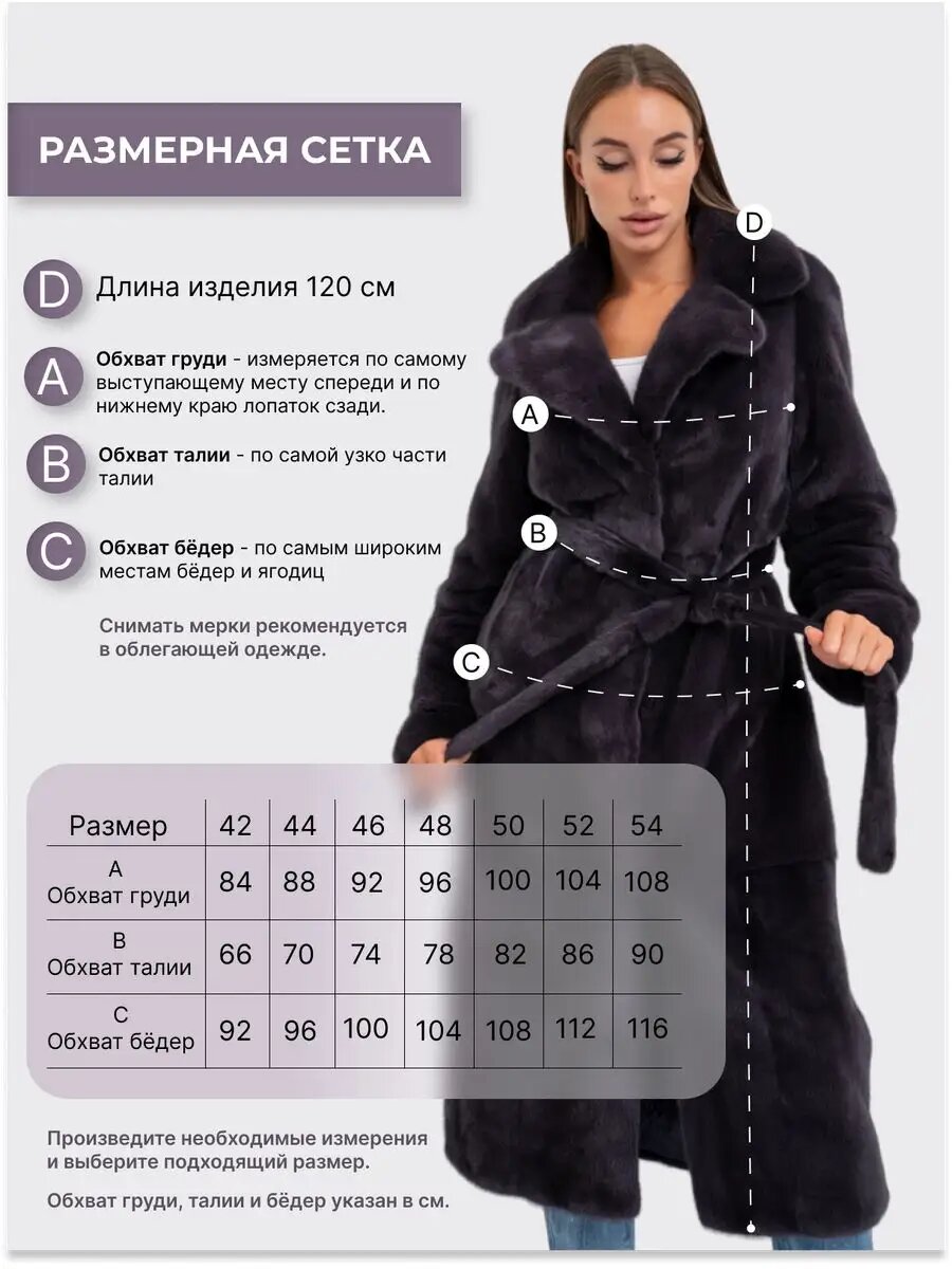 Шуба классика Золото Вятки Кировская Меховая Фабрика Осень - Зима 2025, размер 48, графит — фото 1