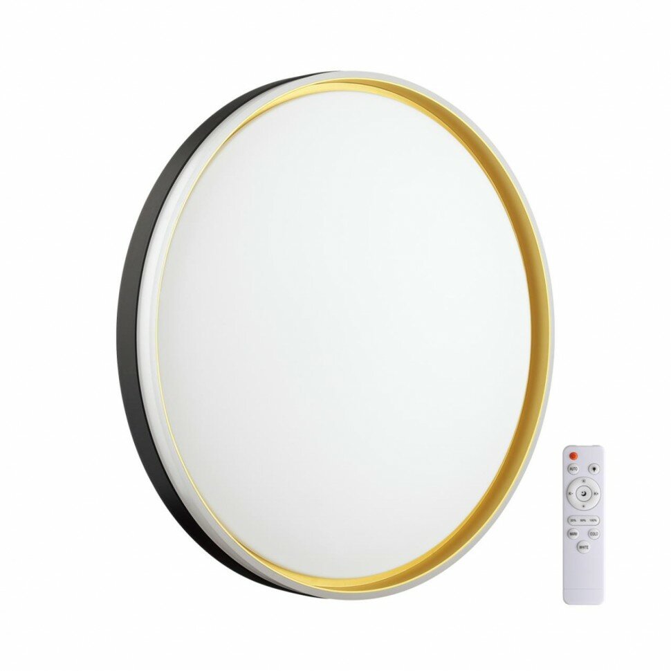 Сонекс 7619/DL PALE SN 106 Светильник пластик/черн./золот. LED 48Вт 3000-6300K D390 IP43 пульт ДУ SAVI