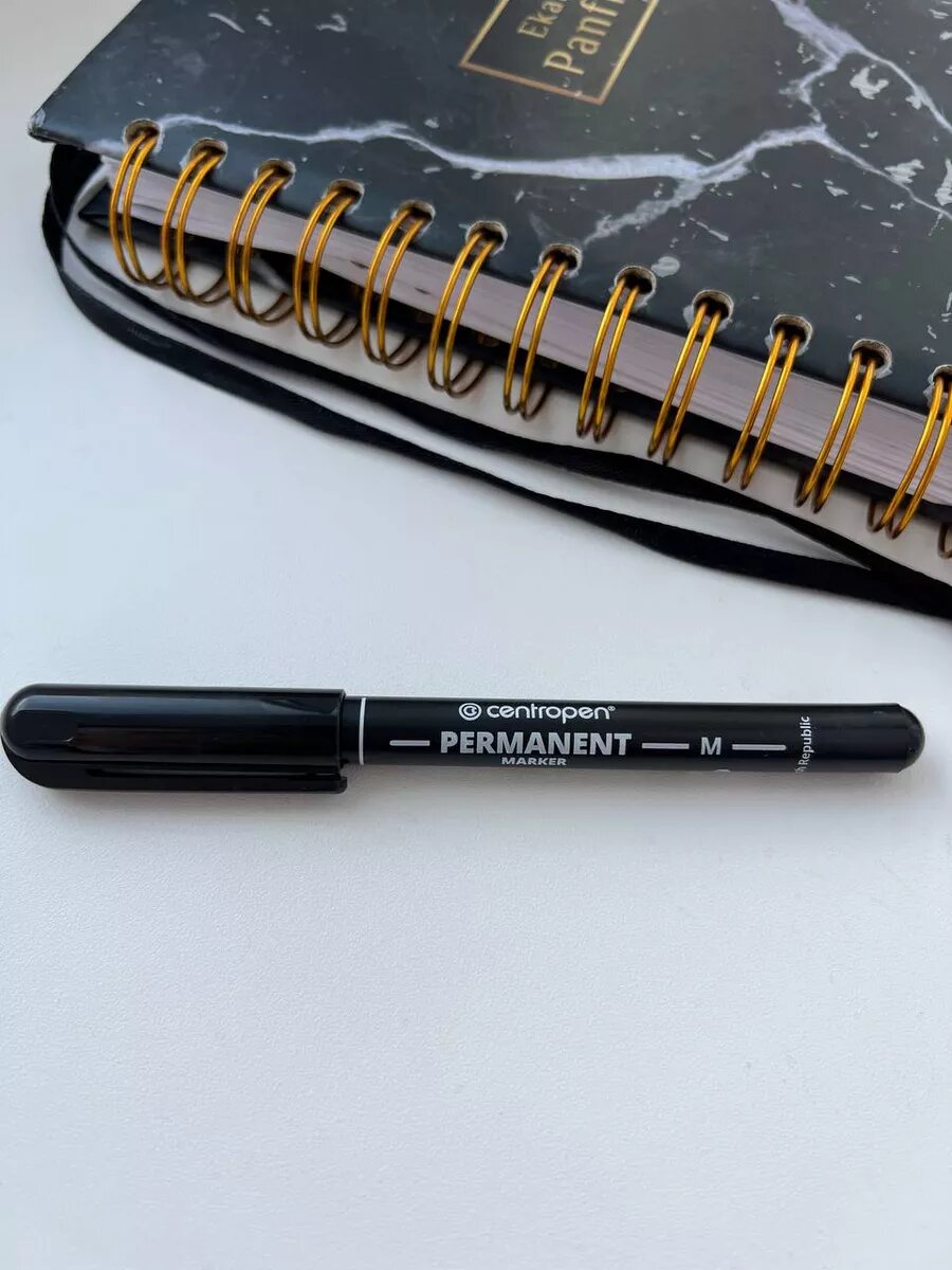 Маркер перманентный черный для рисования набор 10 шт — фото 1