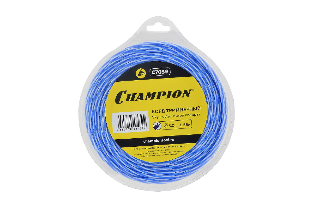 Леска для триммера 3,0мм* 56м CHAMPION