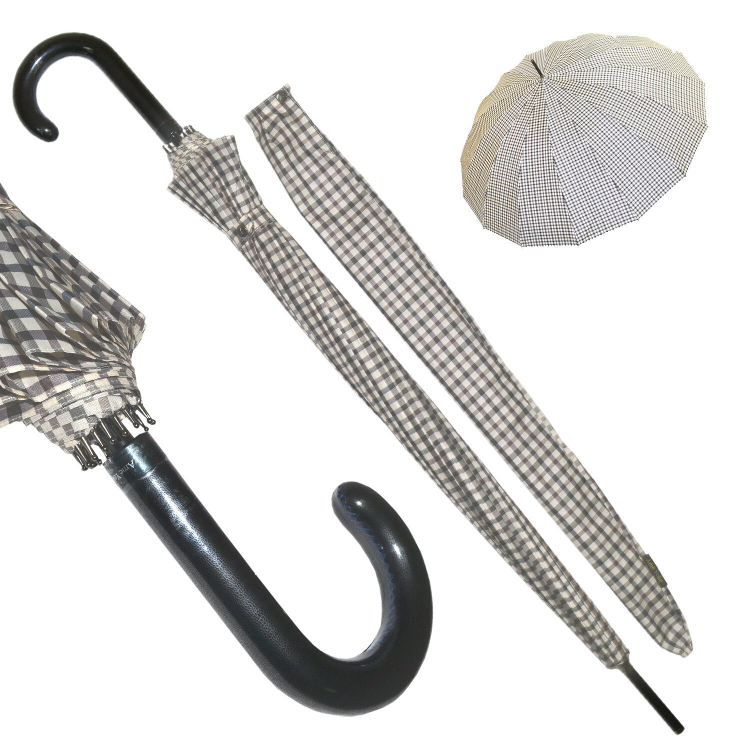 Зонт-трость Ame Yoke, бежевые тона — фото 1