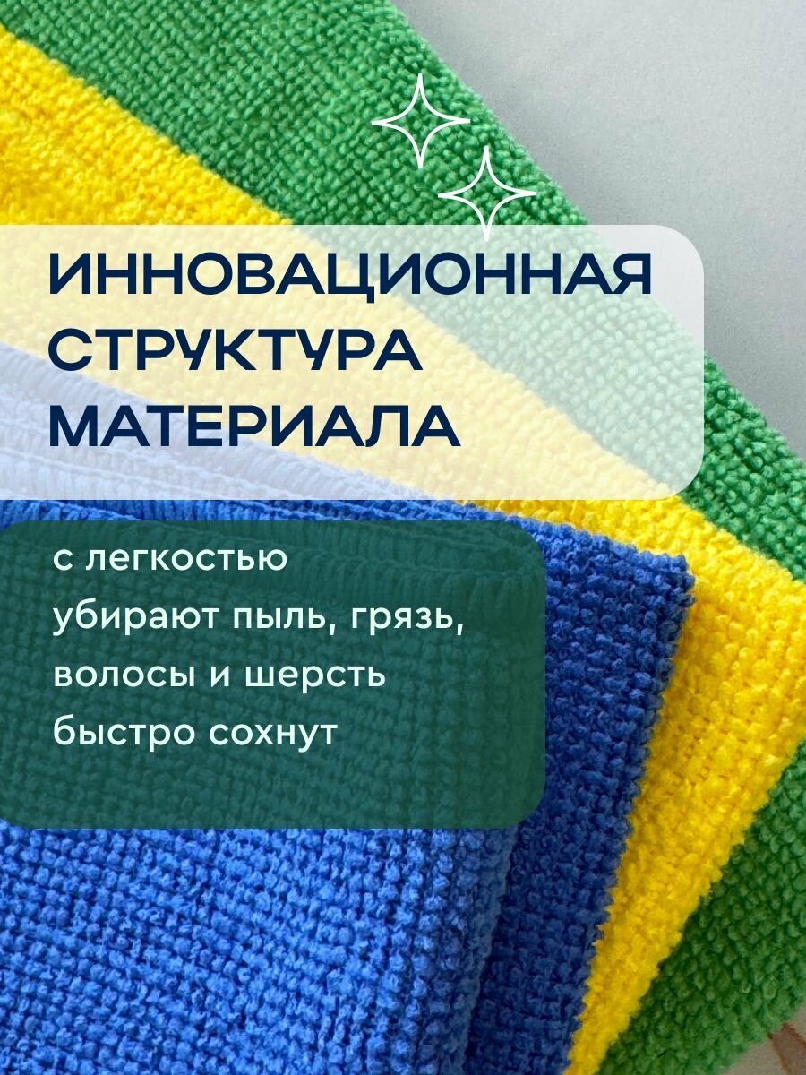 Салфетки для уборки стёкол и зеркал, для кухни, ванной, авто, микрофибра, 3 штуки в упаковке, 50х60 — фото 1