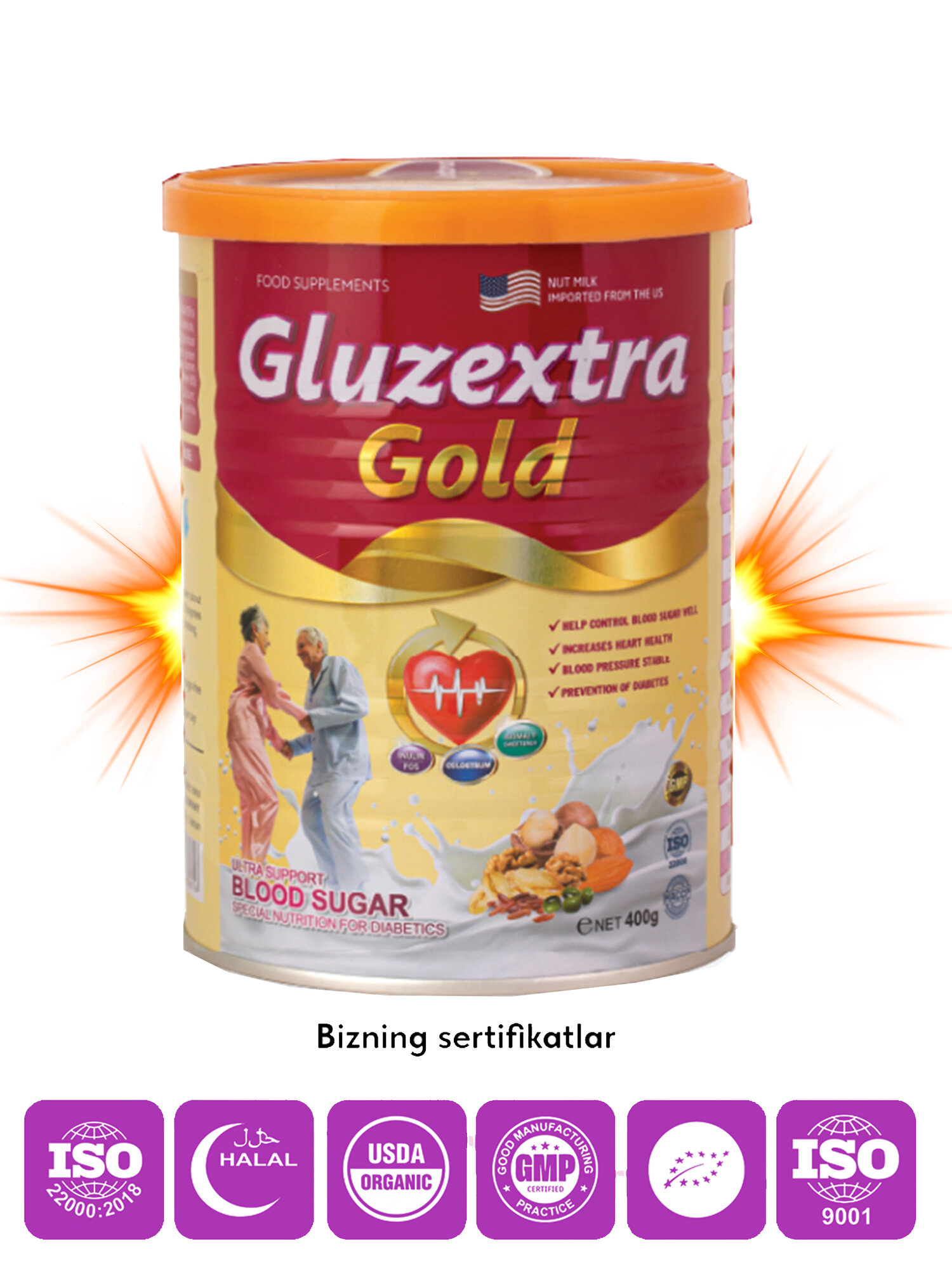 Gluzextra GOLD - Молоко питательное для диабетиков Хорошо питайтесь, хорошо спите Хорошо питайтесь, хорошо спите.