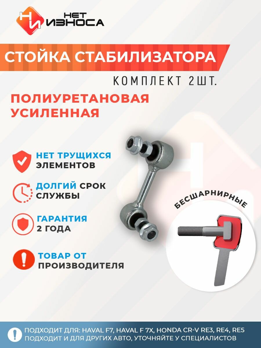 Стойки стабилизатора полиуретановые усиленные NL152-2 (левая и правая) HAVAL F7, HAVAL F 7X, Honda Cr-V RE3, RE4, RE5, RE8