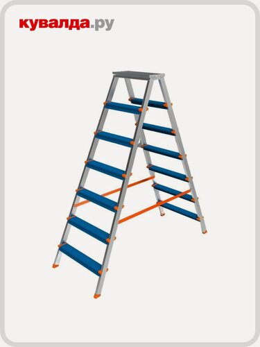 Изображение товара Стремянка алюминиевая Сарайлы-М (Sarayli) Колор (Color) 7 ступеней двухсторонняя