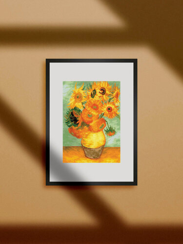 Изображение товара Набор для вышивания крестом Риолис, вышивка крестиком "Подсолнухи" по мотивам картины В. Ван Гога, 30*40 см, 2032