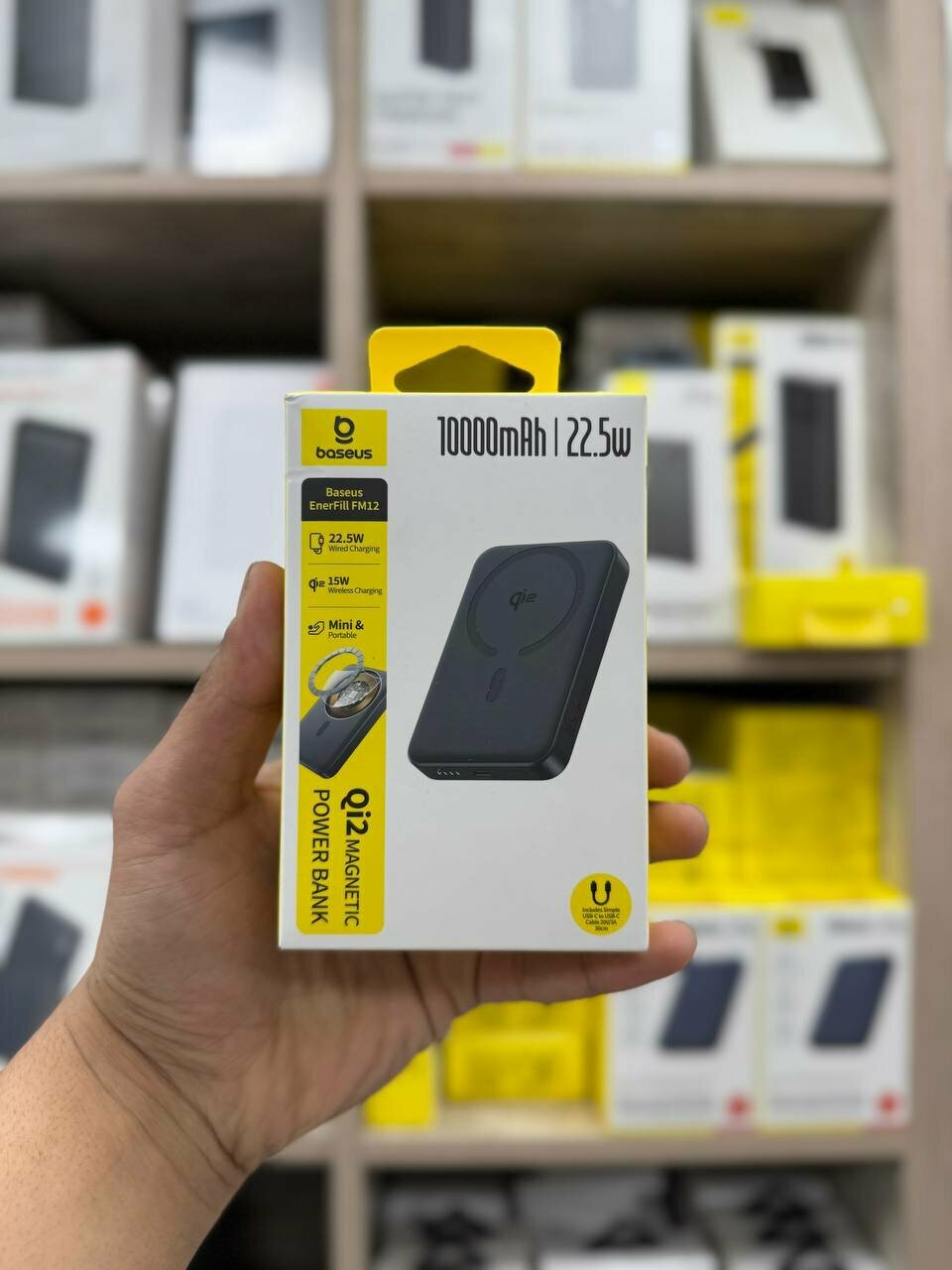 Power bank Baseus 10000mAh Magsafe Qi2 22Вт внешний аккумулятор беспроводная Черный