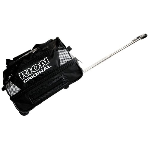 Дорожная сумка на колесах Рион+ (RION+) для путешествий и спорта R143, 40 литров, укрепленная (до 25кг), водоотталкивающая ткань, черный