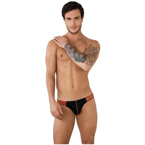 Мужские трусы слипы черные в сетку Clever LINE BRIEF 095011 S (44)