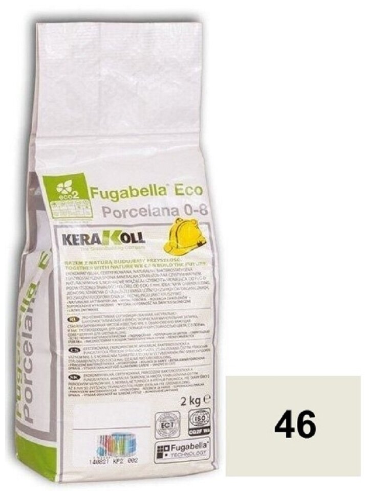 Kerakoll Fugabella Eco Porcelana 0-8 Цементная затирка для швов 2 кг (№41 Eucalipto)