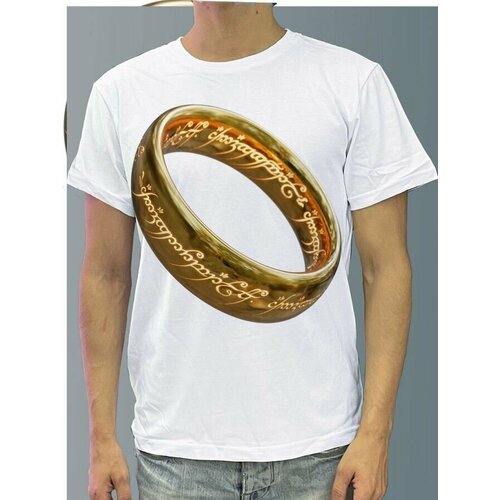 фото Футболка мужская белая из хлопка с dtf принтом сериал властелин колец кольца власти - 631 будь на стиле