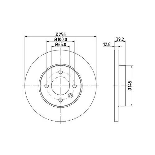 8DD355101641 HELLA Диск тормозной передний не вентилируемый