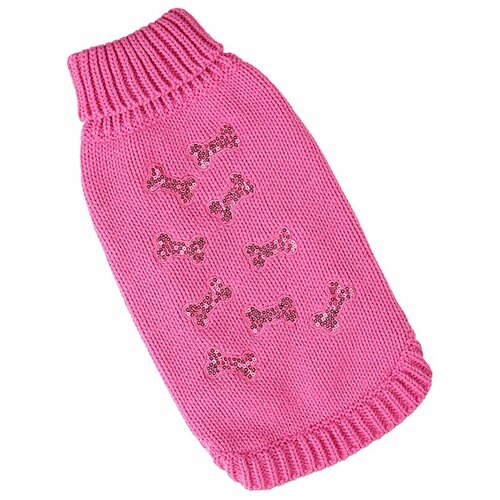 фото For my dogs свитер для собак косточки розовый fw648-2018 (10-12) formydogs