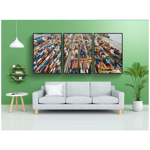 фото Набор модулных постеров для интерьера "контейнер, фургон, экспорт" 60x90 см. в тубусе, без рамки lotsprints