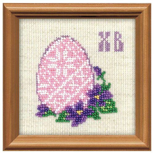 фото 1382 набор для вышивания бисером riolis 'пасхальное яйцо', 10*10 см риолис