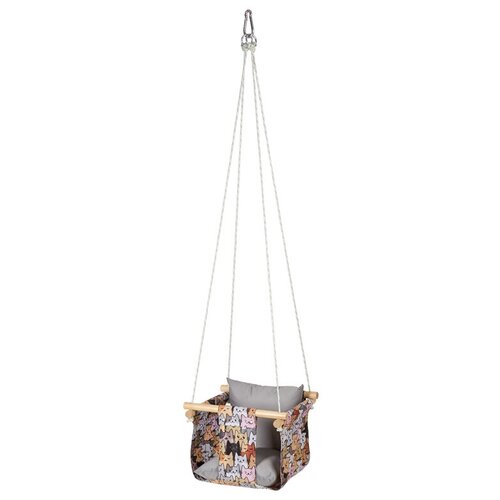 Качели детские подвесные Polini kids Котики, серый