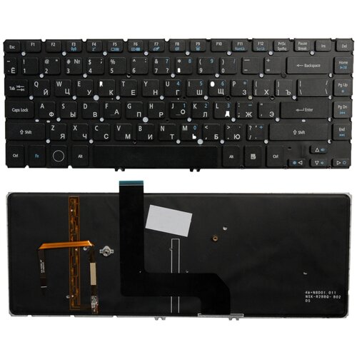 вентилятор для ноутбука acer aspire m5 481 m5 481t 4 pin Клавиатура для ноутбука Acer Aspire M3-481 M5-481 M5-481G черная без рамки с подсветкой