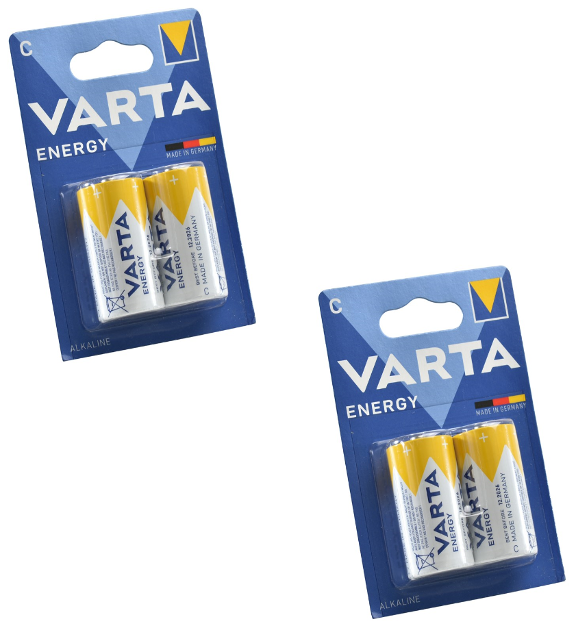 Батарейка Varta ENERGY LR14 C BL4 Alkaline 1.5V (4114) 04114-2-n